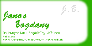 janos bogdany business card